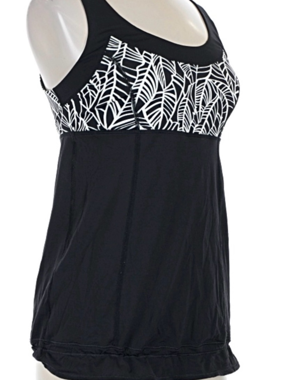 lululemon athletica Black Tankini Top with White Leaf Print - Picture 3 of 6